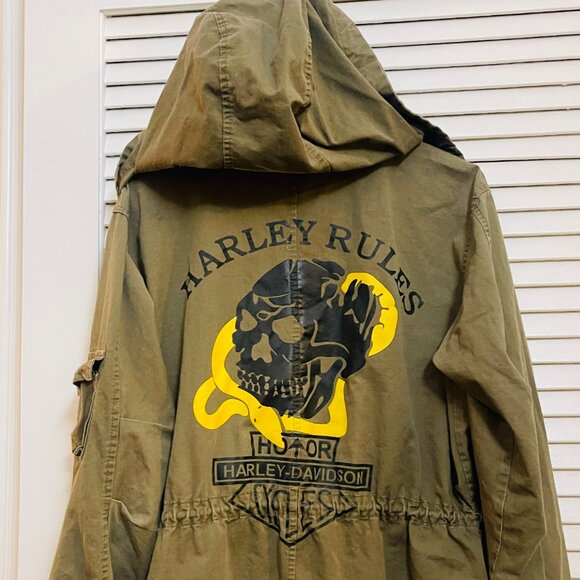 Harley-Davidson Women’s Military Field Jacket Skull Graphic - Picture 3 of 10